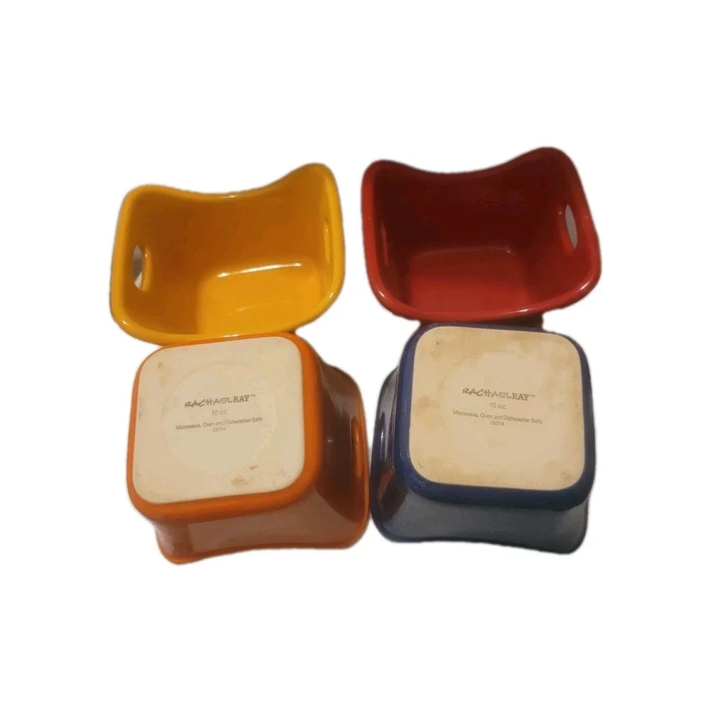 Rachael Ray Set Of 4 Multicolor 10 Oz‎ Stoneware Casserole Dishes/Ramekins